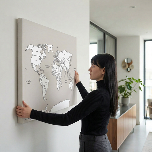 Weltkarte mit Ländernamen & Hauptstädten