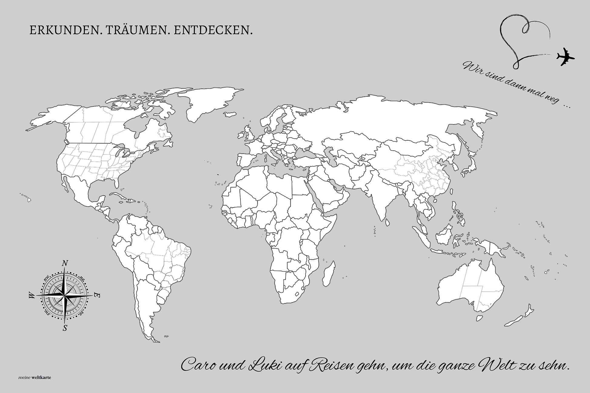 Weltkarte Reiseerinnerung