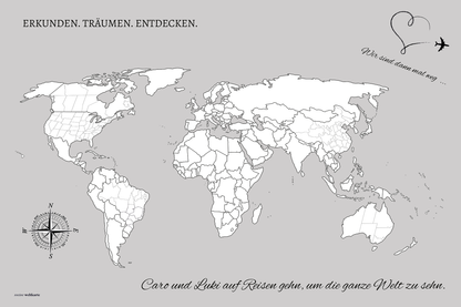 Weltkarte Reiseerinnerung