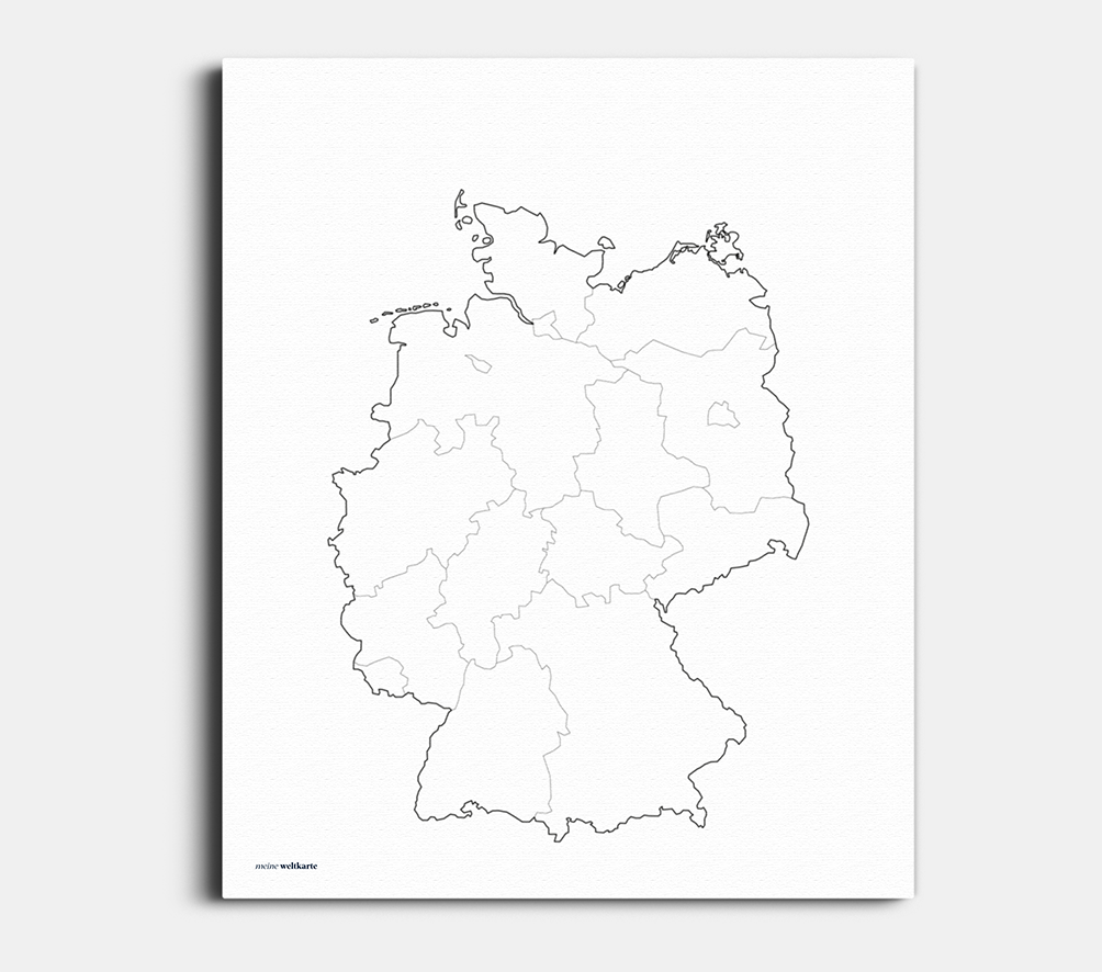 Deutschlandkarte mit den eingezeichneten Bundesländern