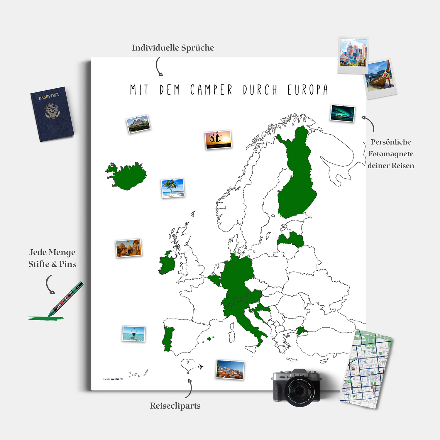 Die Europakarte wo man schon war - individuell gestalten