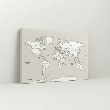 Weltkarte mit Ländernamen & Hauptstädten