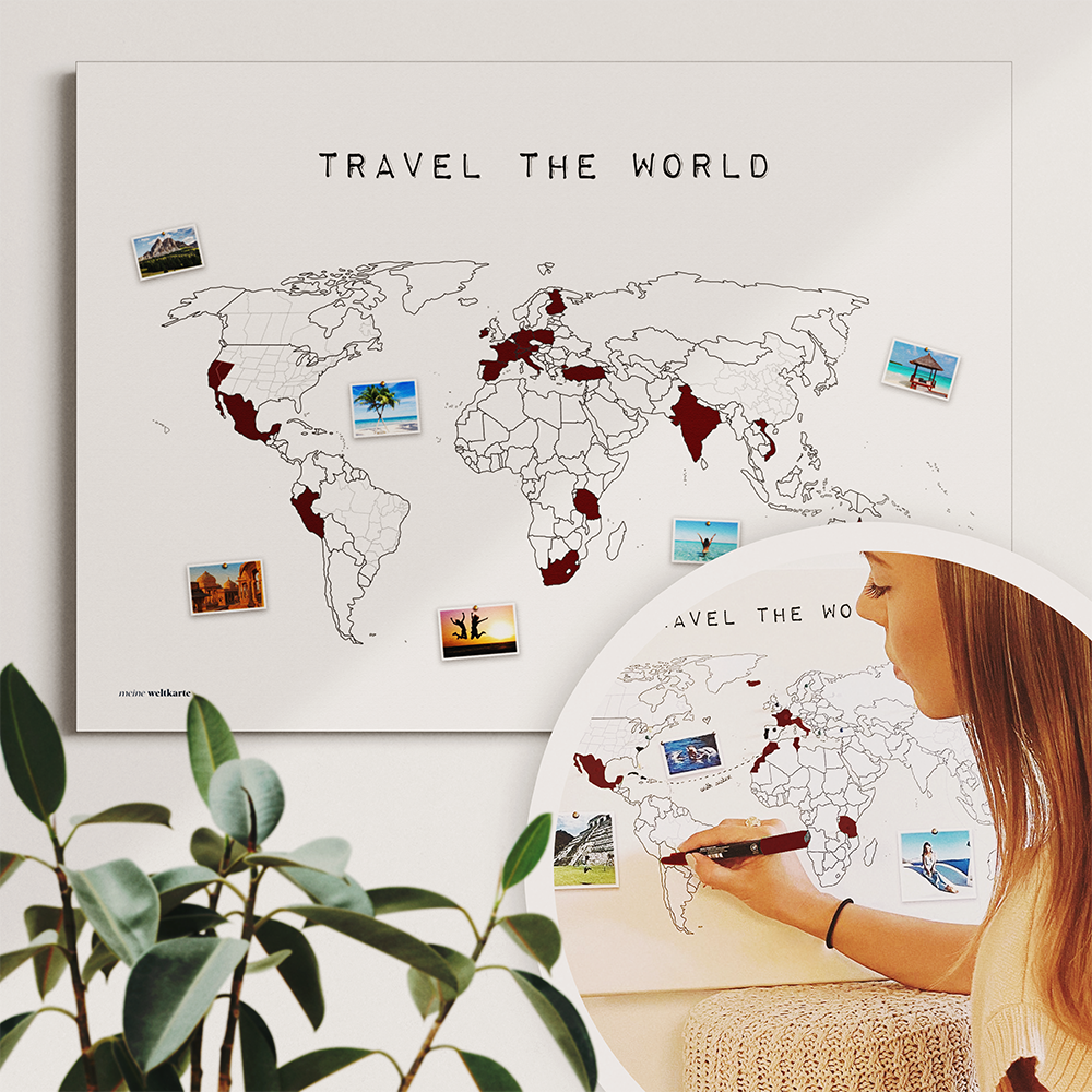 Weltkarte zum ausmalen - Travel the world