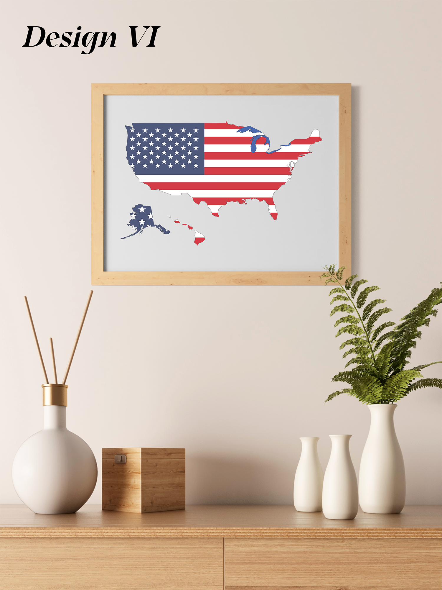 Flagge USA in den Länderumrissen der USA