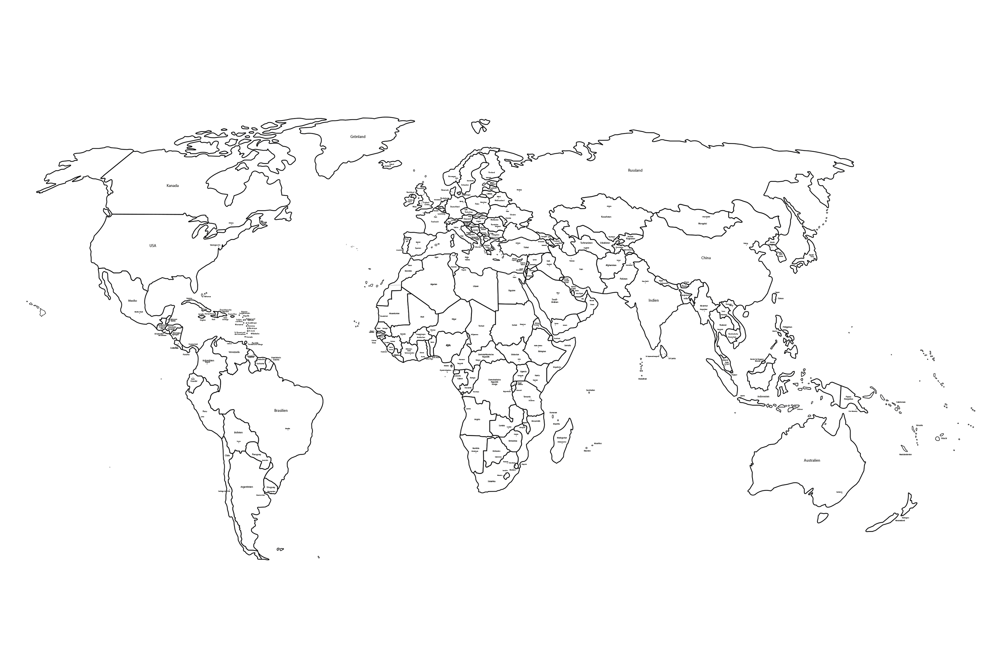 Die Weltkarte mit Länderumrissen und Ländernamen von meine weltkarte. Weltkarte mit Ländernamen