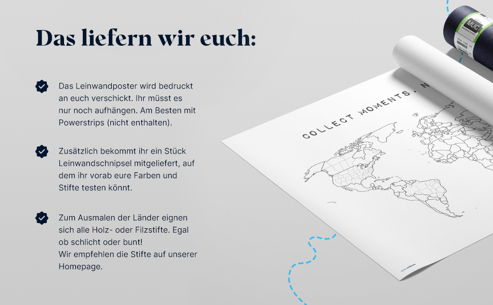 Weltkarte Poster auf Leinwand gedruckt von meine weltkarte