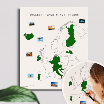 Europakarte Reiseerinnerung