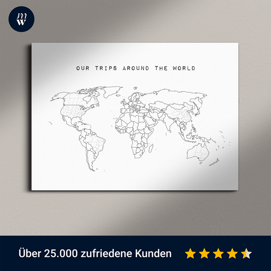 Weltkarte "Our trips around the world"